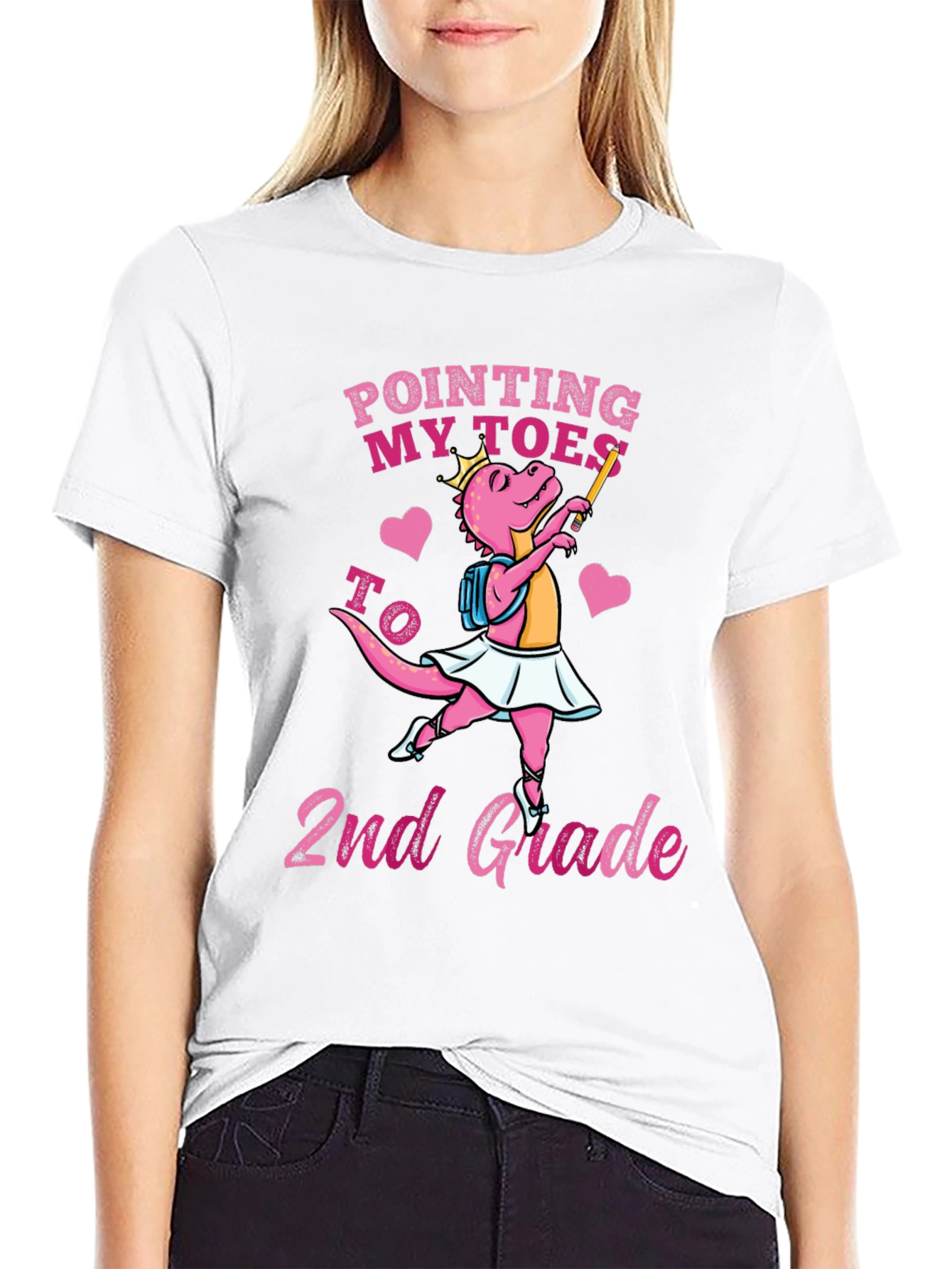 2nd Grade Ballerina Dinosaur T-Shirt