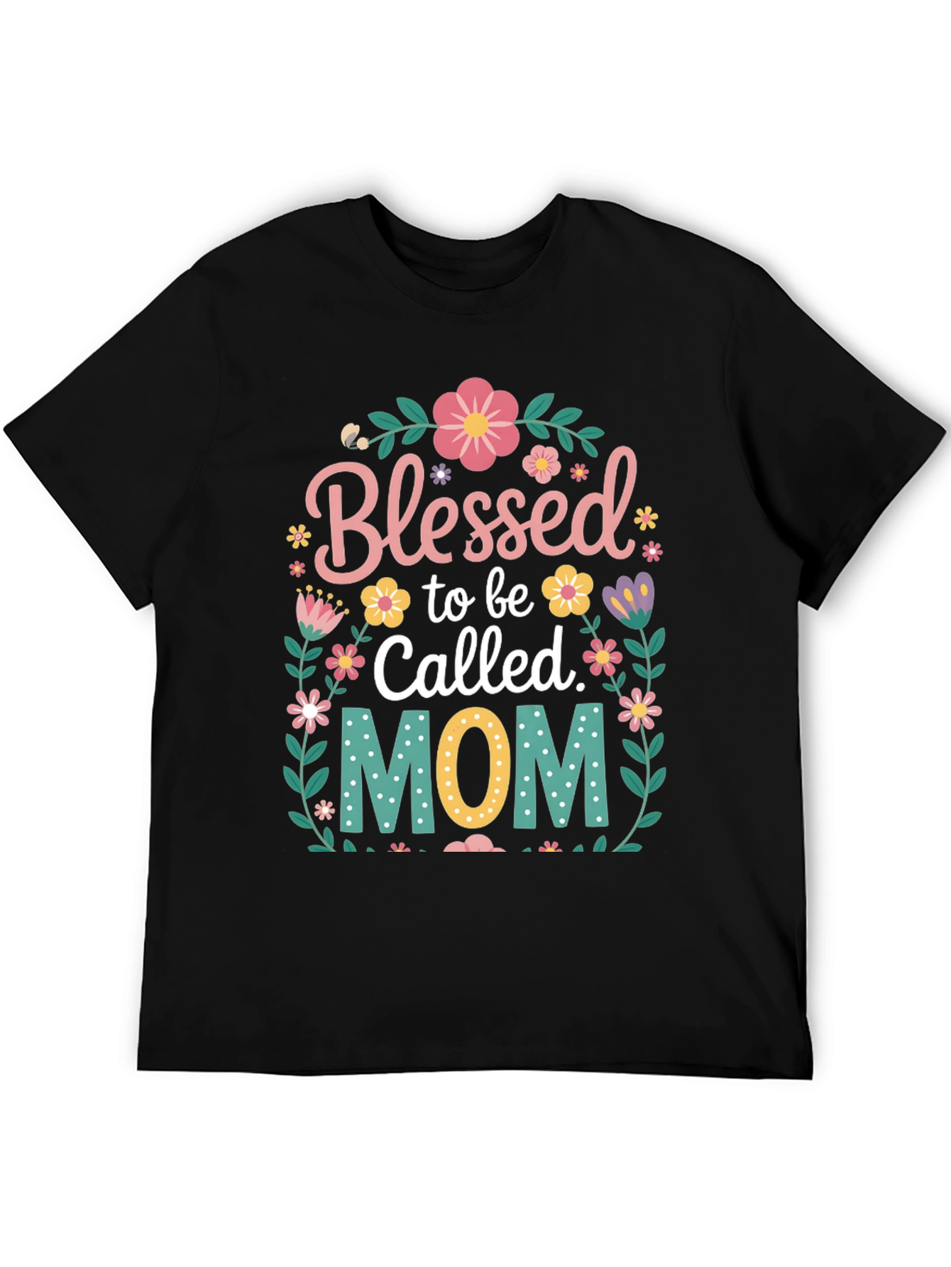 Blessed Mom Floral Graphic T-Shirt