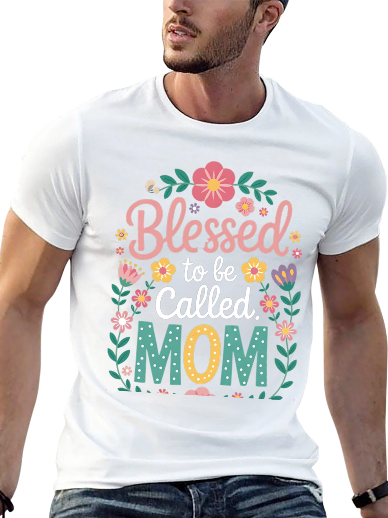 Blessed Mom Floral Graphic T-Shirt