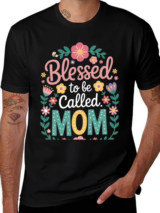 Blessed Mom Floral Graphic T-Shirt