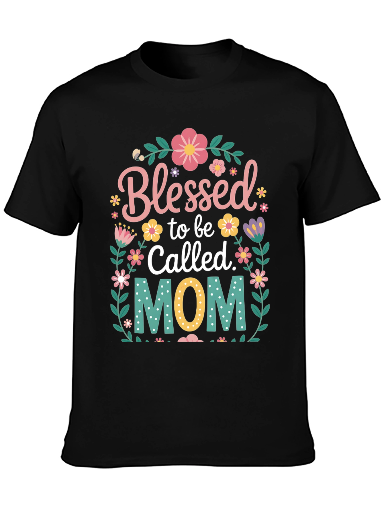 Blessed Mom Floral Graphic T-Shirt