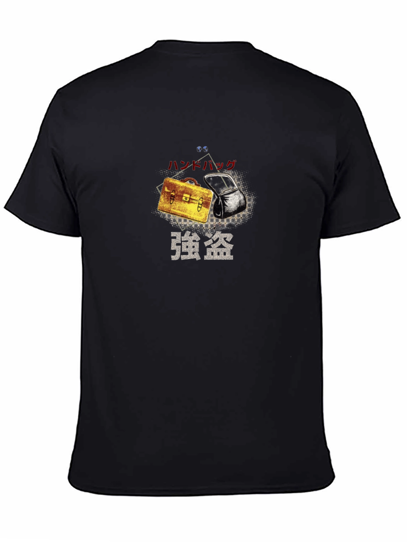 Briefcase Heist Graphic Tee - Stylish Black T-Shirt