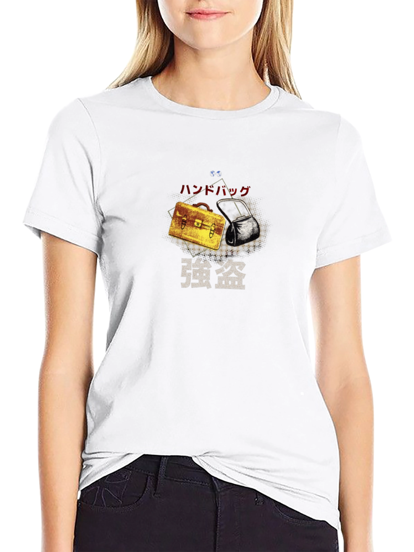Briefcase Heist Graphic Tee - Stylish Black T-Shirt