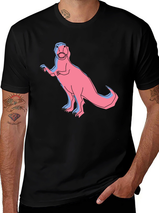 Dino Graphic Tee - Pink & Blue T-Rex