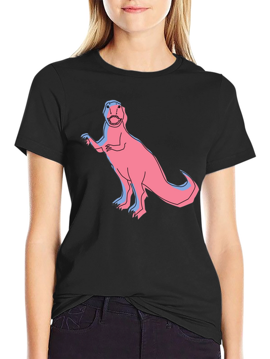 Dino Graphic Tee - Pink & Blue T-Rex