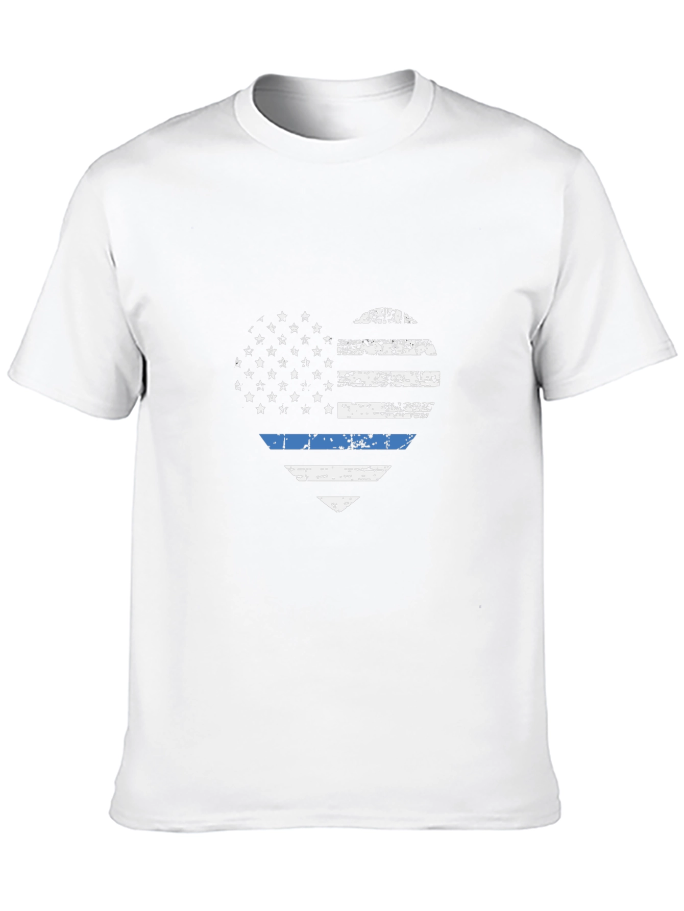 Distressed Thin Blue Line Heart Flag T-Shirt