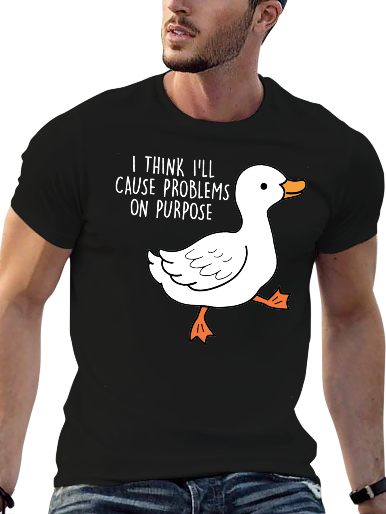 Cause Problems Duck Tee - Funny Graphic T-Shirt