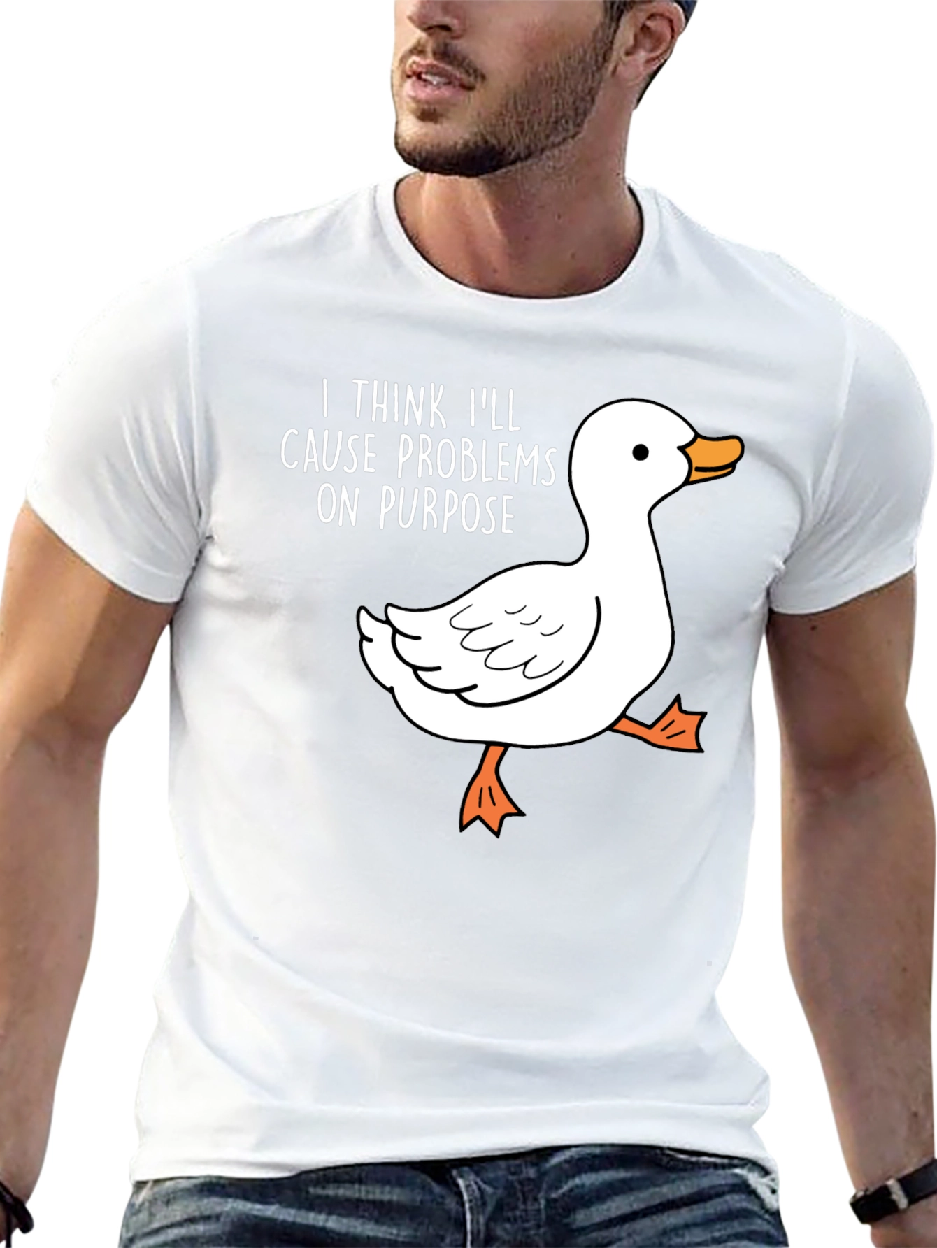 Cause Problems Duck Tee - Funny Graphic T-Shirt