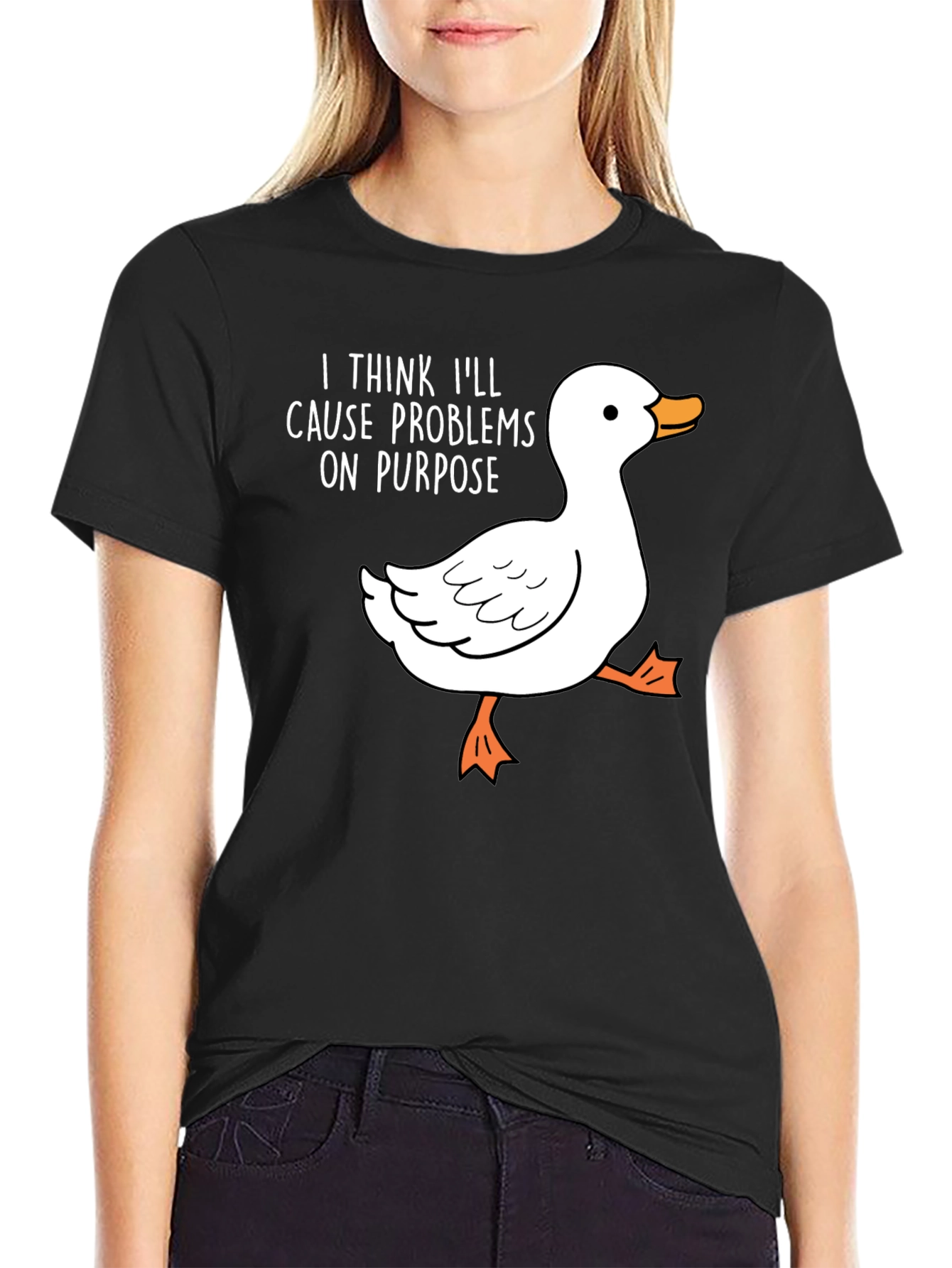 Cause Problems Duck Tee - Funny Graphic T-Shirt