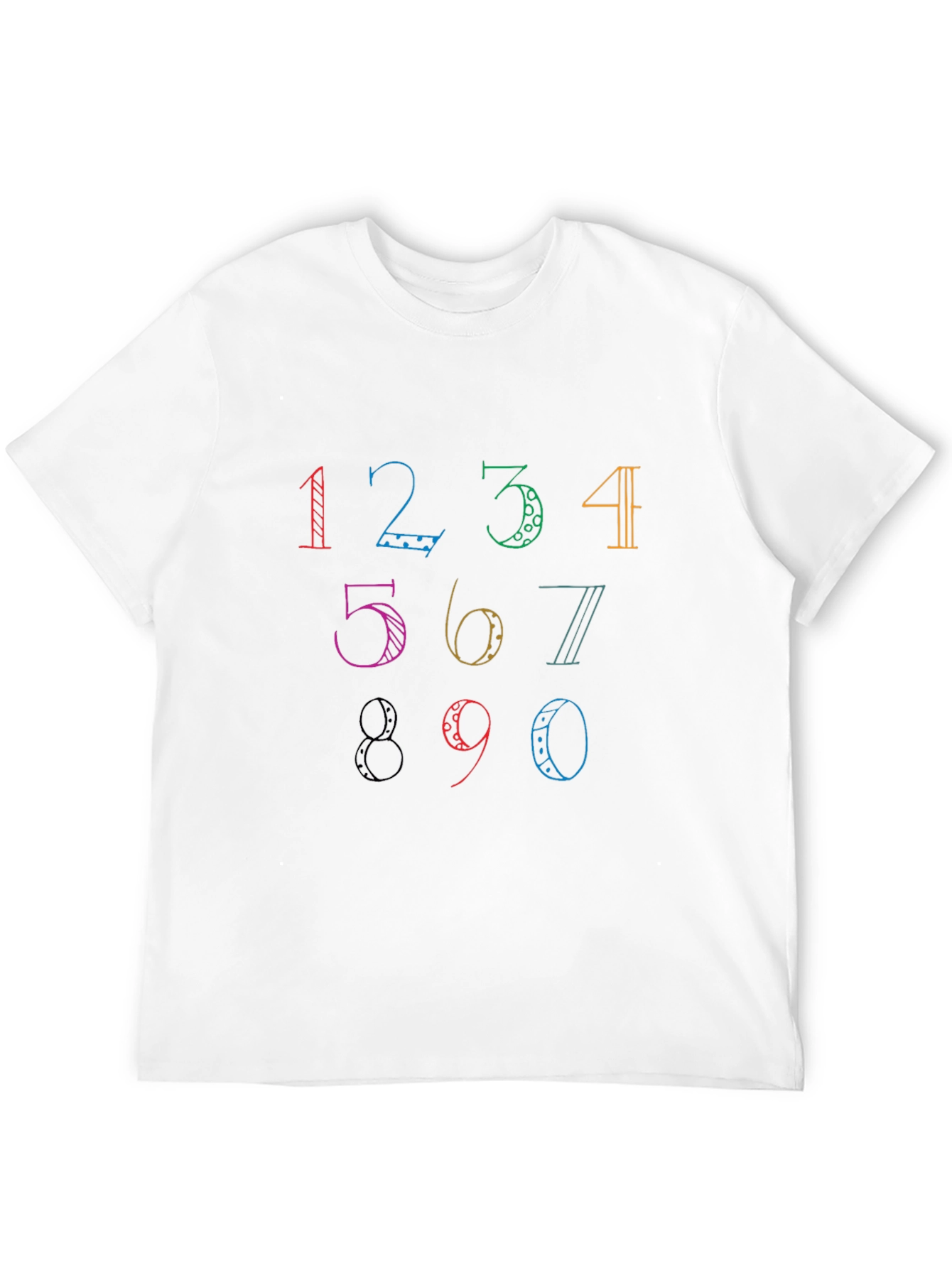 Colorful Number Graphic T-Shirt