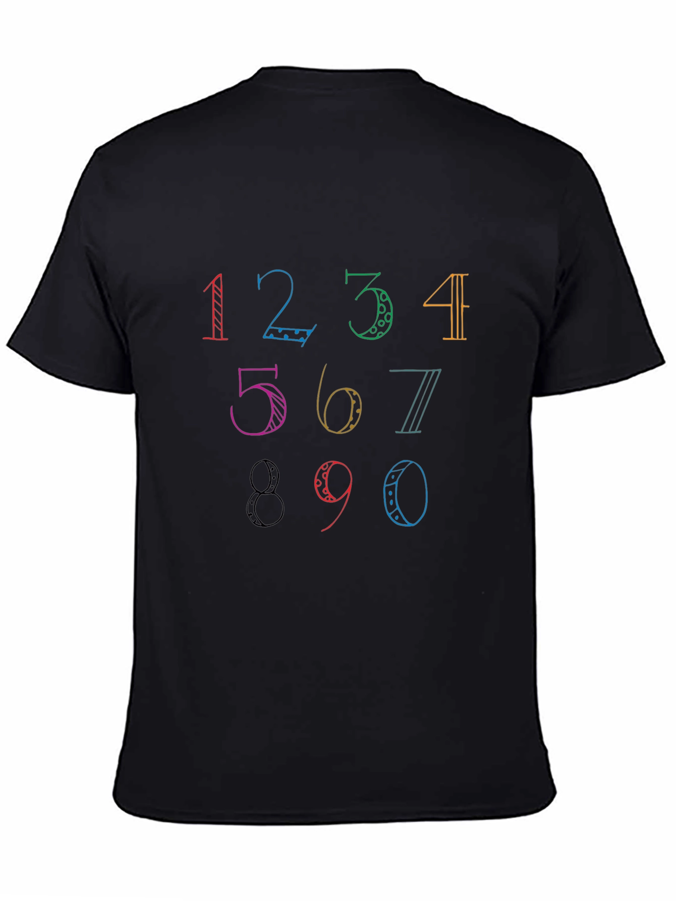 Colorful Number Graphic T-Shirt