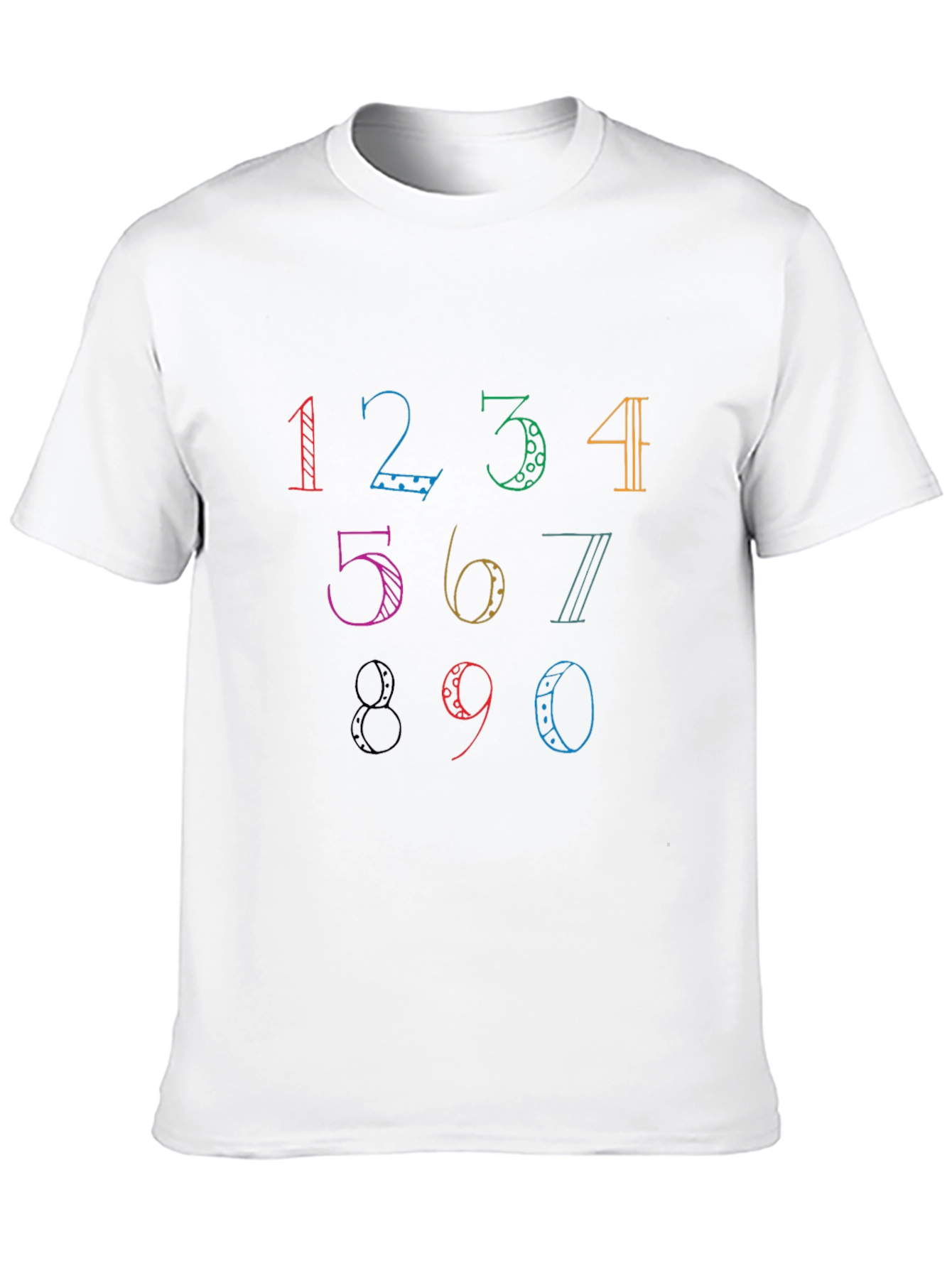 Colorful Number Graphic T-Shirt