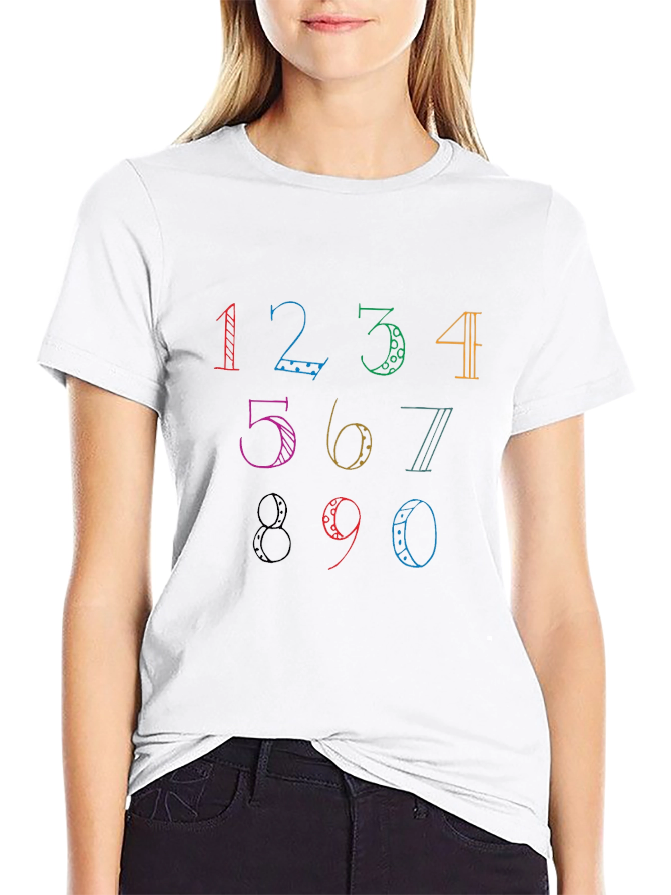 Colorful Number Graphic T-Shirt