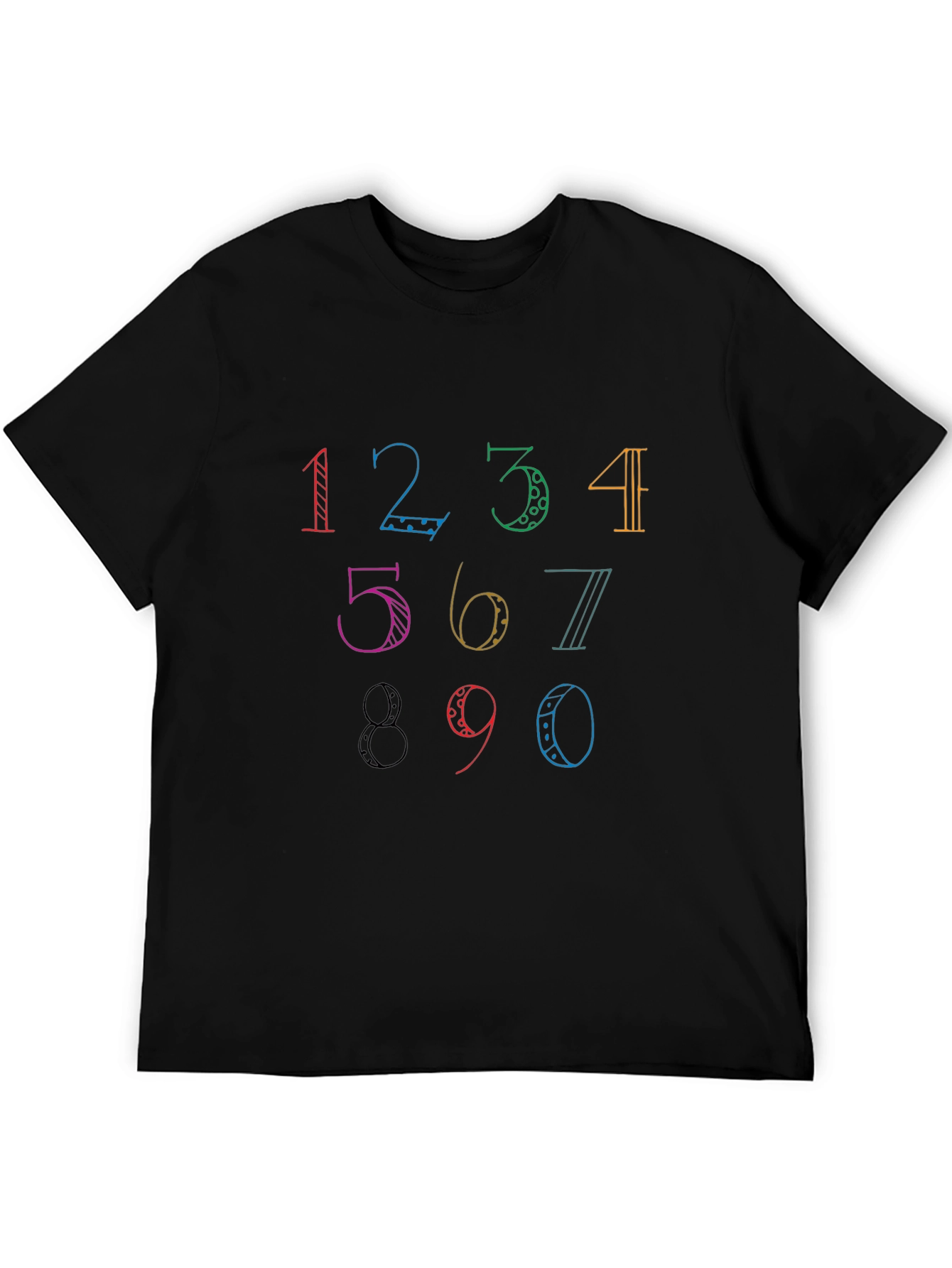 Colorful Number Graphic T-Shirt