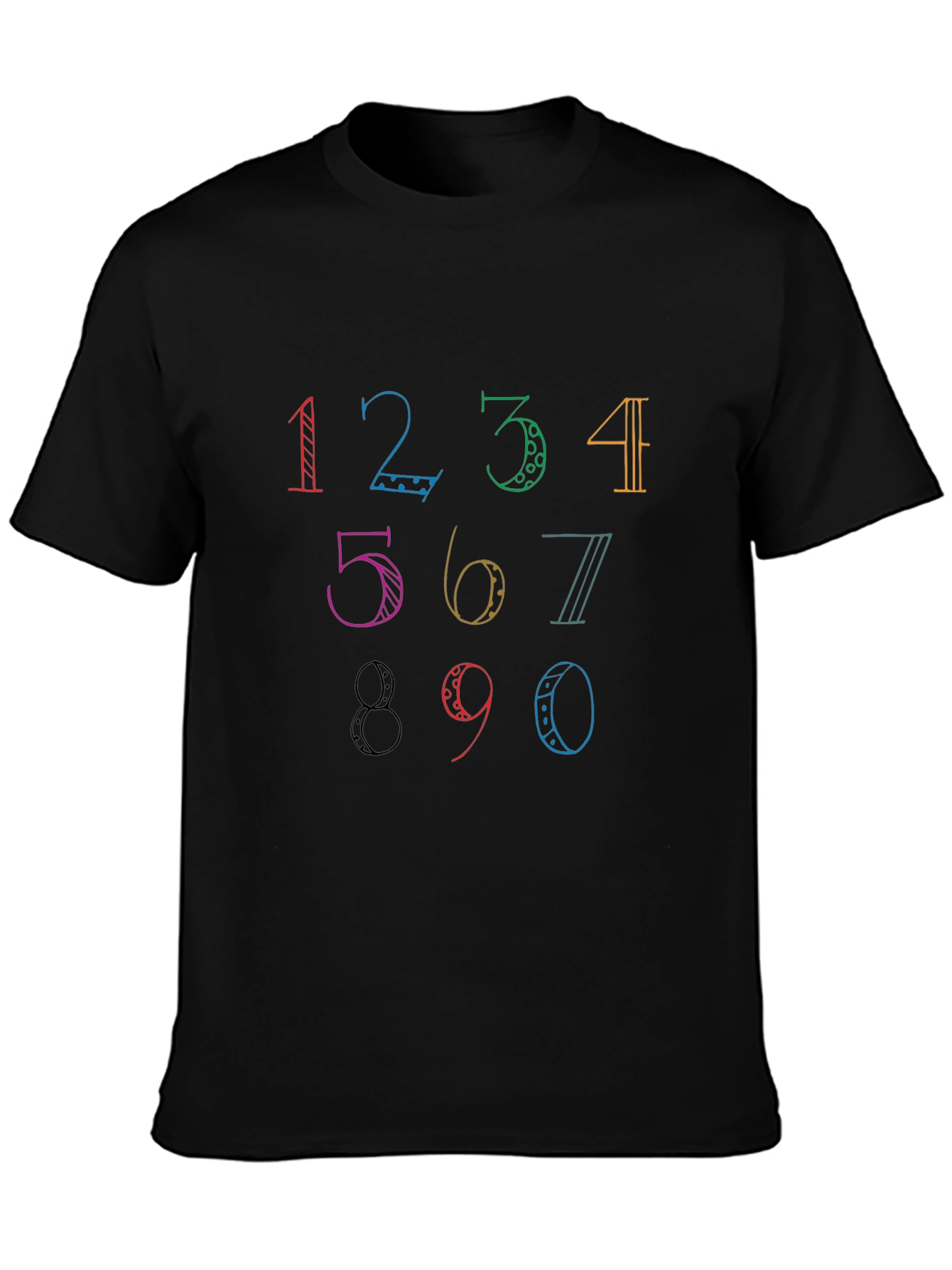 Colorful Number Graphic T-Shirt