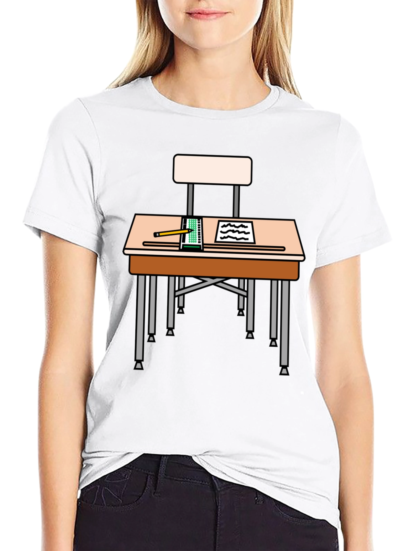 Student Desk Graphic T-Shirt - Back to School Style