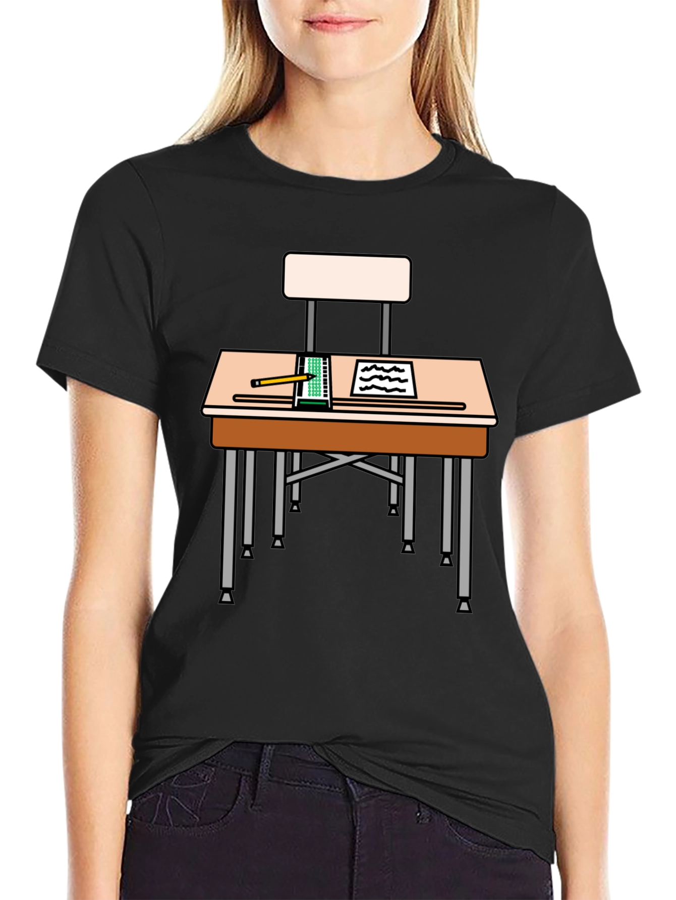Student Desk Graphic T-Shirt - Back to School Style