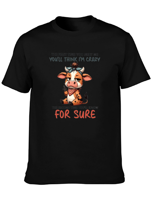 Crazy Cow Graphic Tee - Funny Unisex T-Shirt