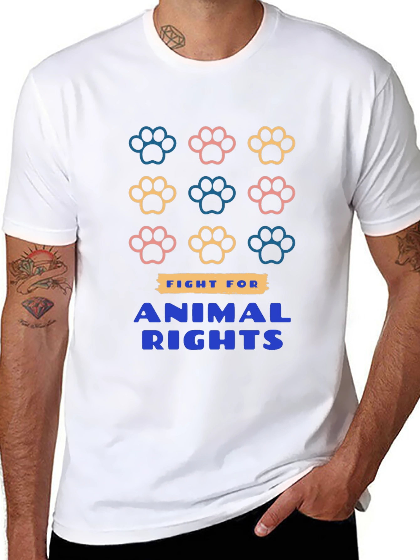 Animal Rights Paw Print T-Shirt