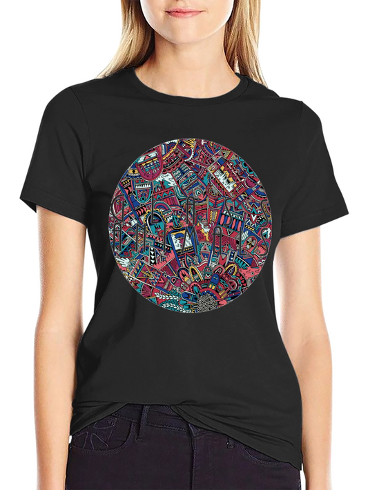 Abstract Psychedelic Mandala Mens Black T-Shirt