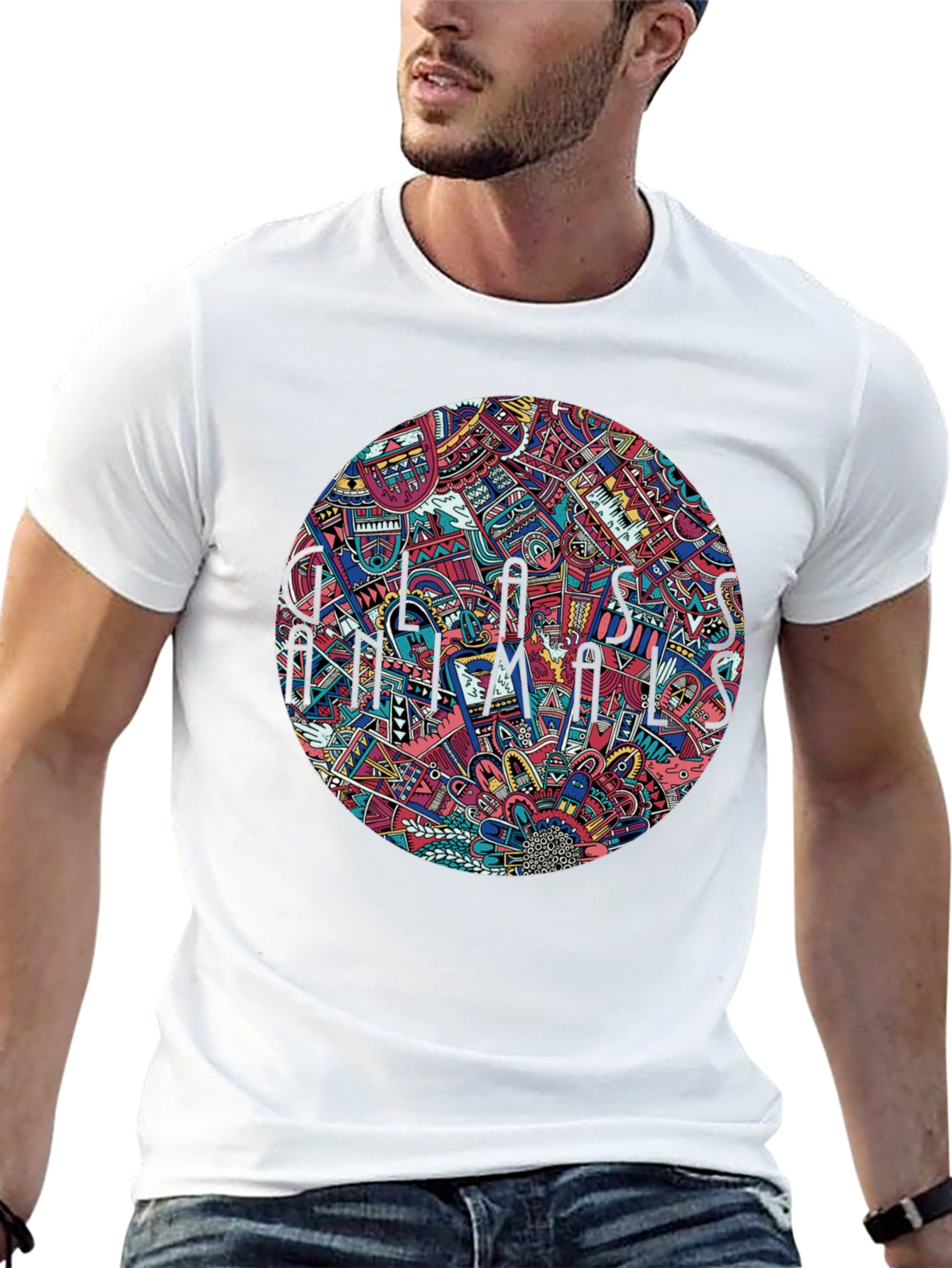 Abstract Psychedelic Mandala Mens Black T-Shirt