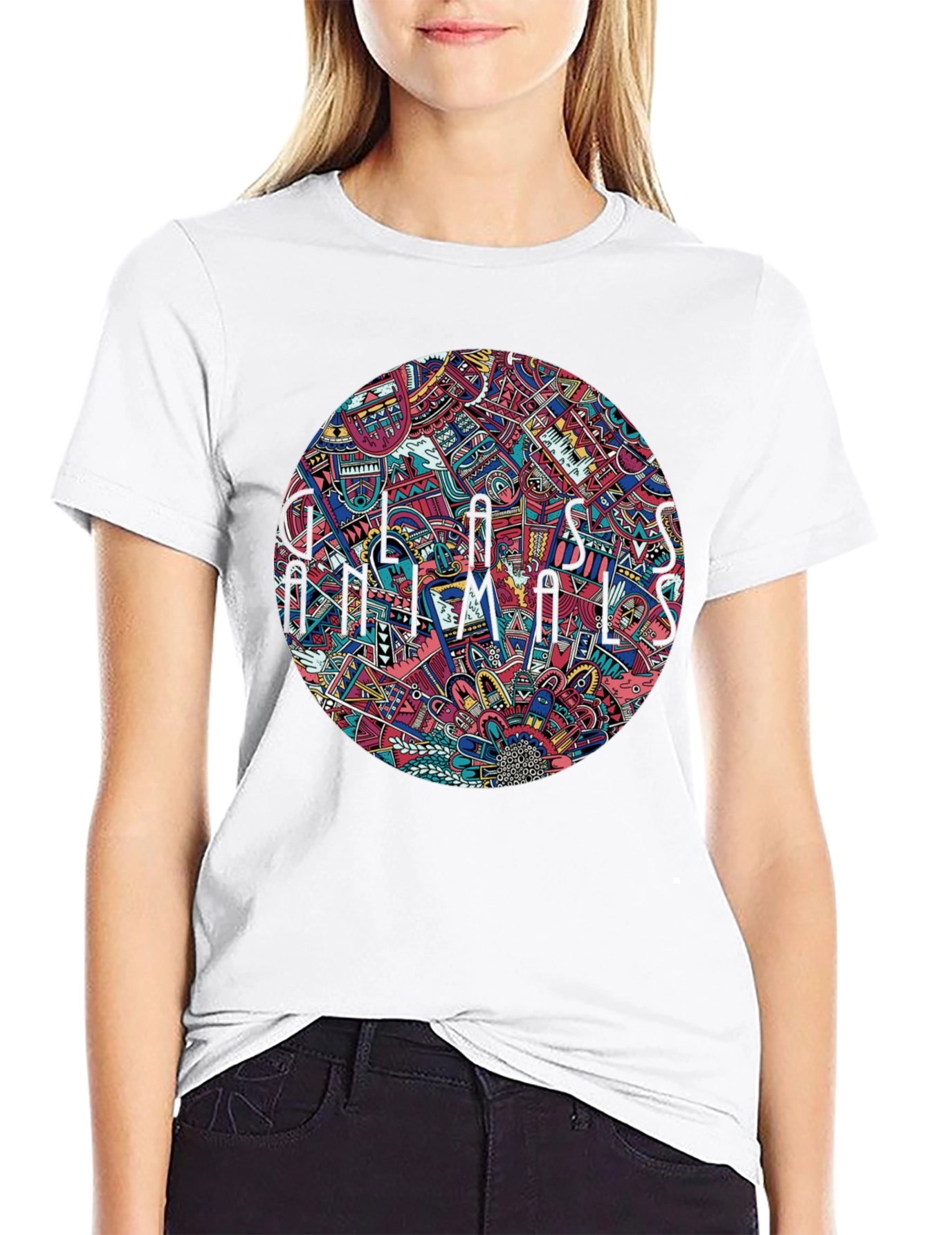 Abstract Psychedelic Mandala Mens Black T-Shirt