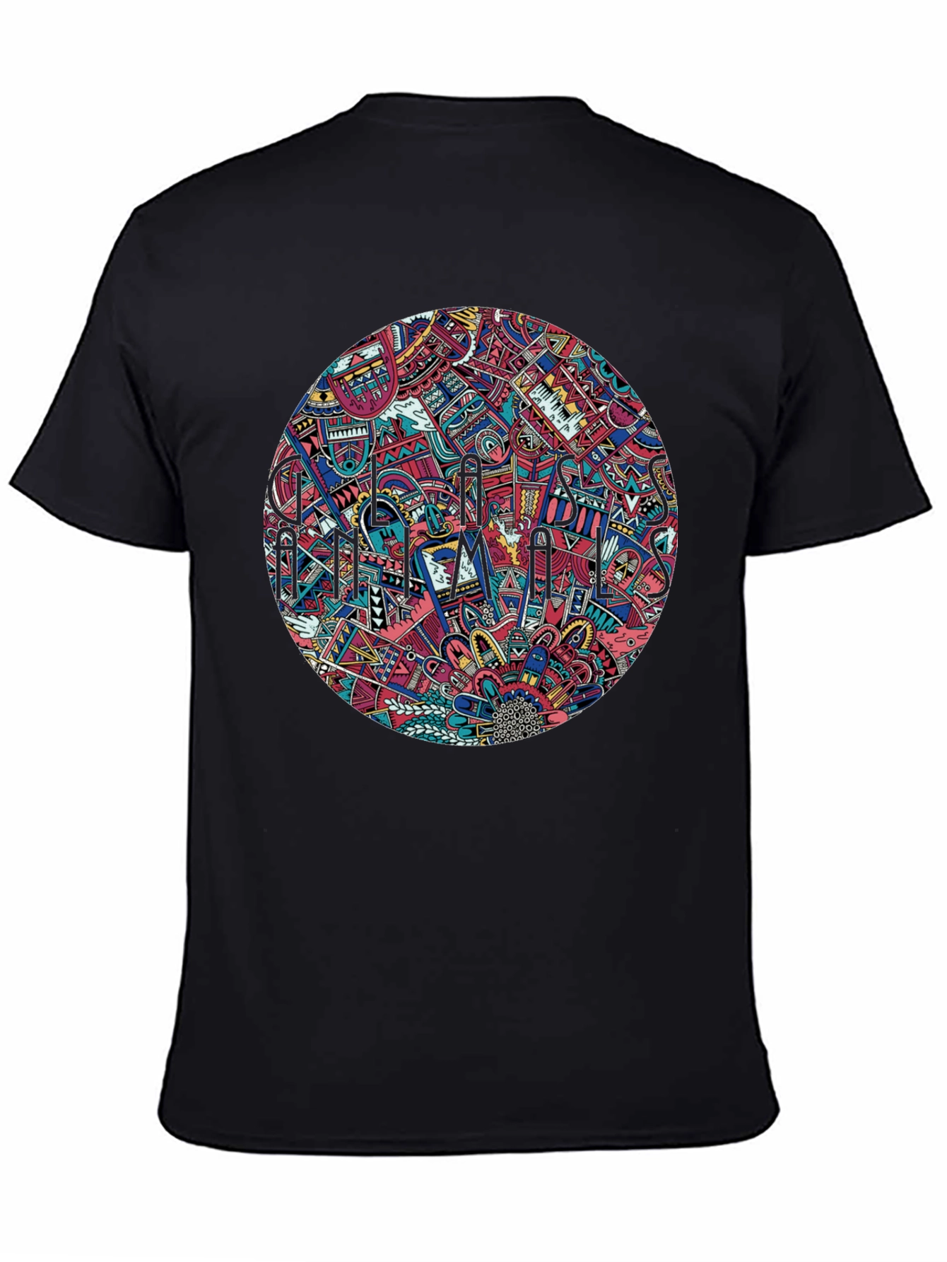 Abstract Psychedelic Mandala Mens Black T-Shirt