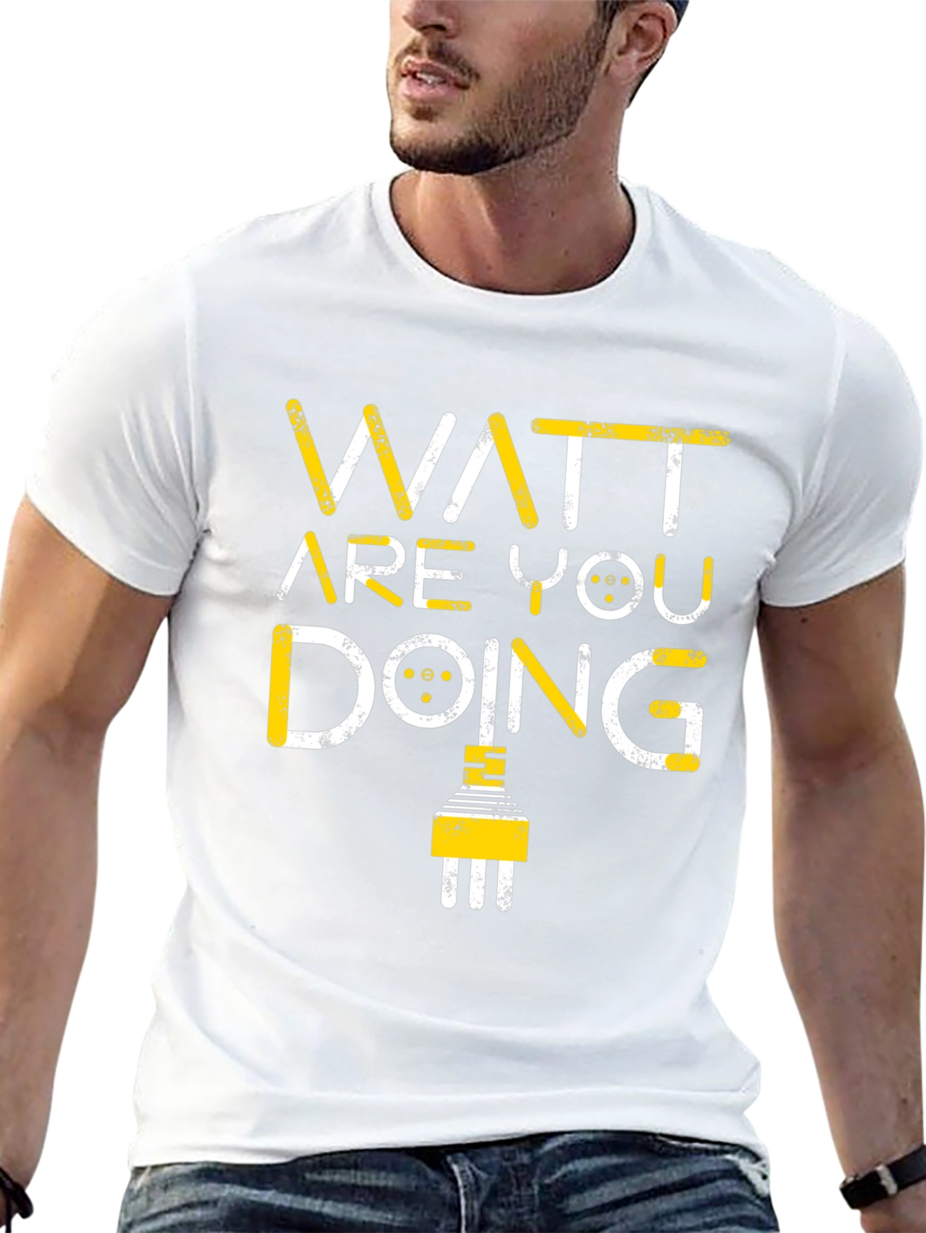 Watt Are You Doing Funny Electrical Pun T-Shirt