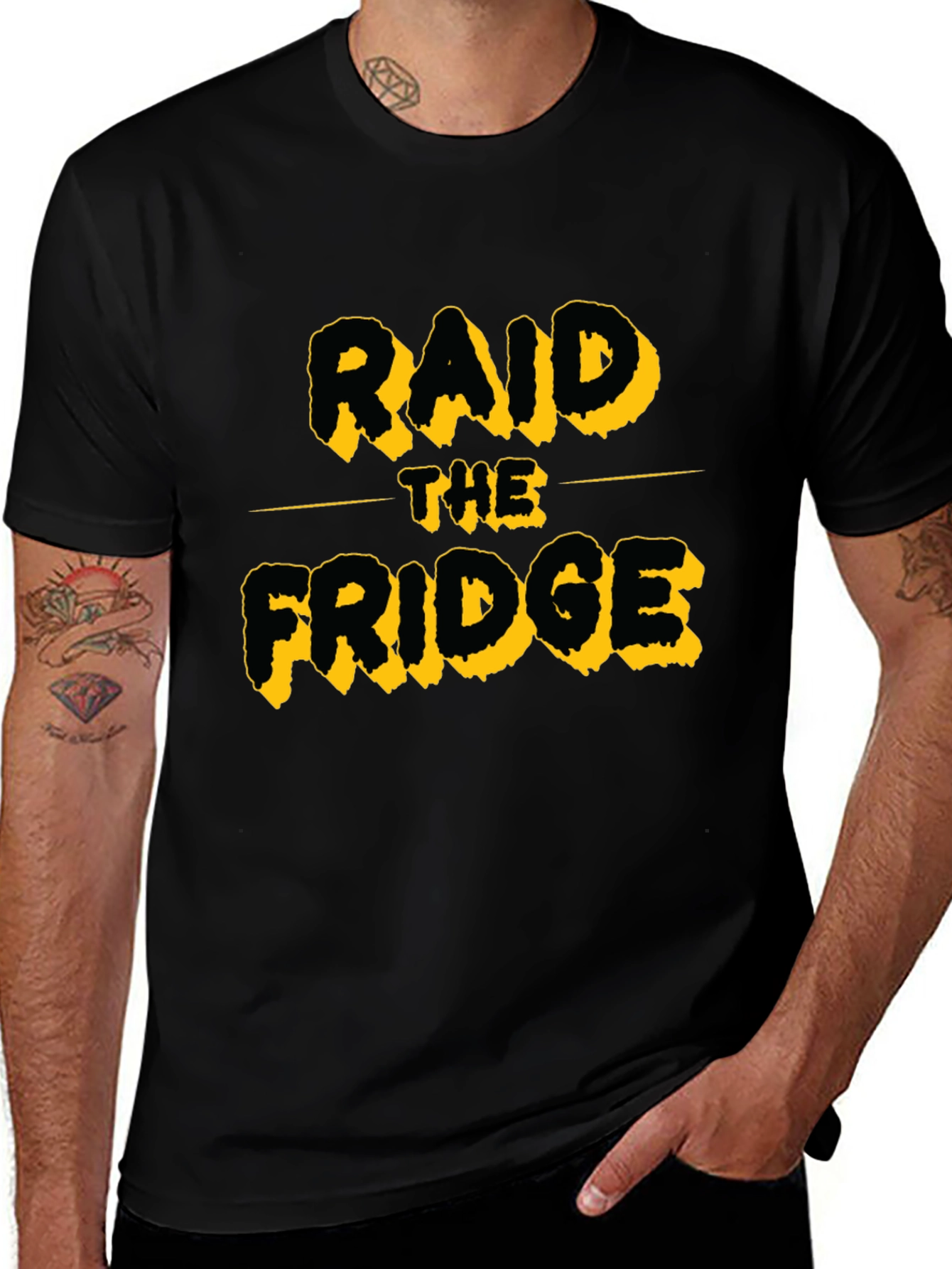 Raid The Fridge Black Graphic T-Shirt