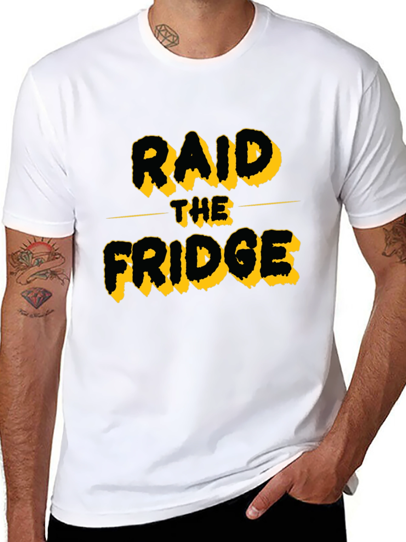 Raid The Fridge Black Graphic T-Shirt