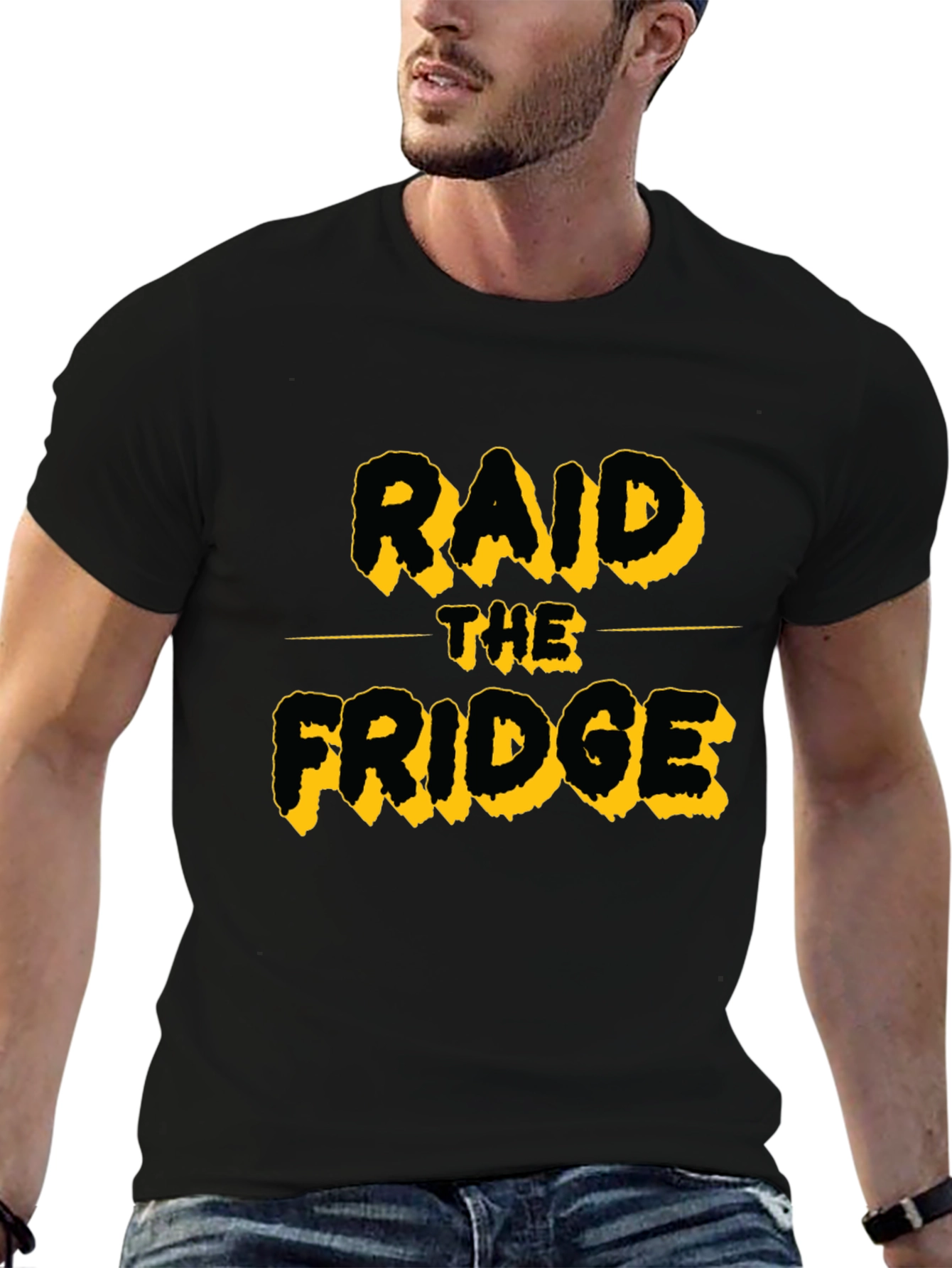 Raid The Fridge Black Graphic T-Shirt